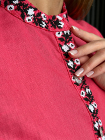 Вышитая рубашка ISSA Plus модель WN20-527_raspberry Фото