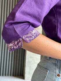 Вышитая рубашка ISSA Plus модель WN20-528_purple Фото