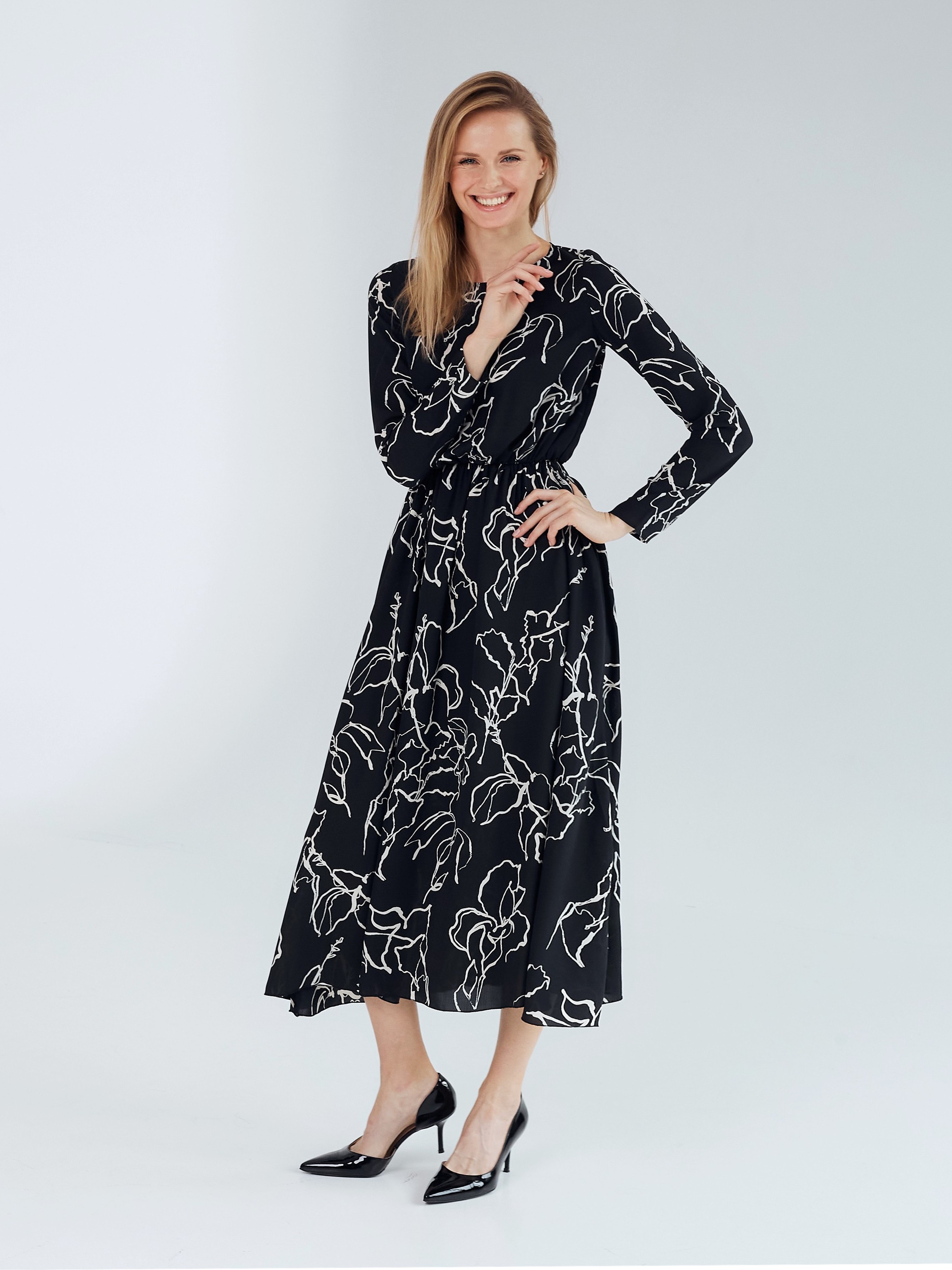 Жіноча Сукня міді Anais Gose Avalanche (dress.midi.avalanche.black.001) колір чорний, матеріал поліестер
