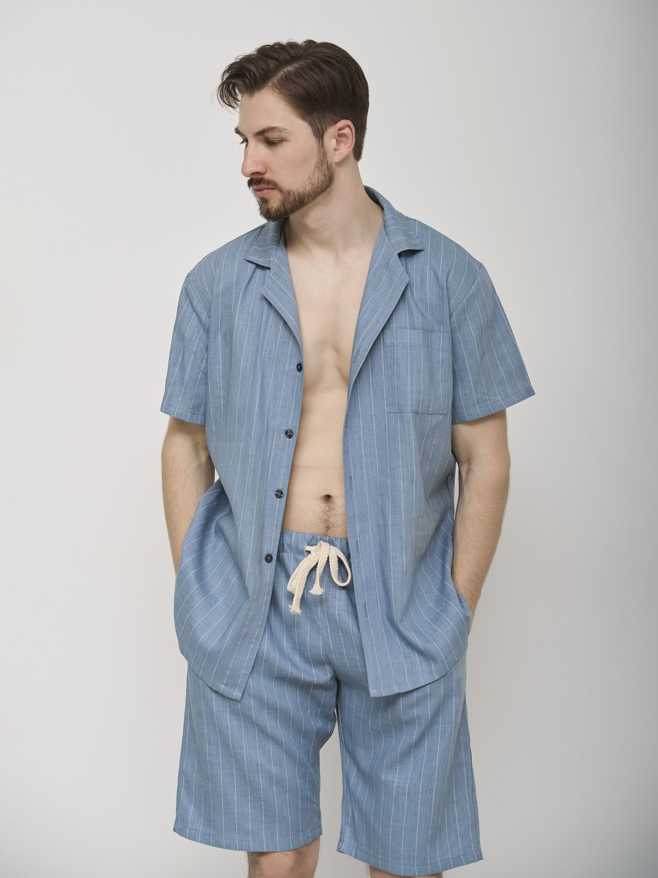 Пижама HANDY WEAR Linen Strip Short модель 0262 Фото