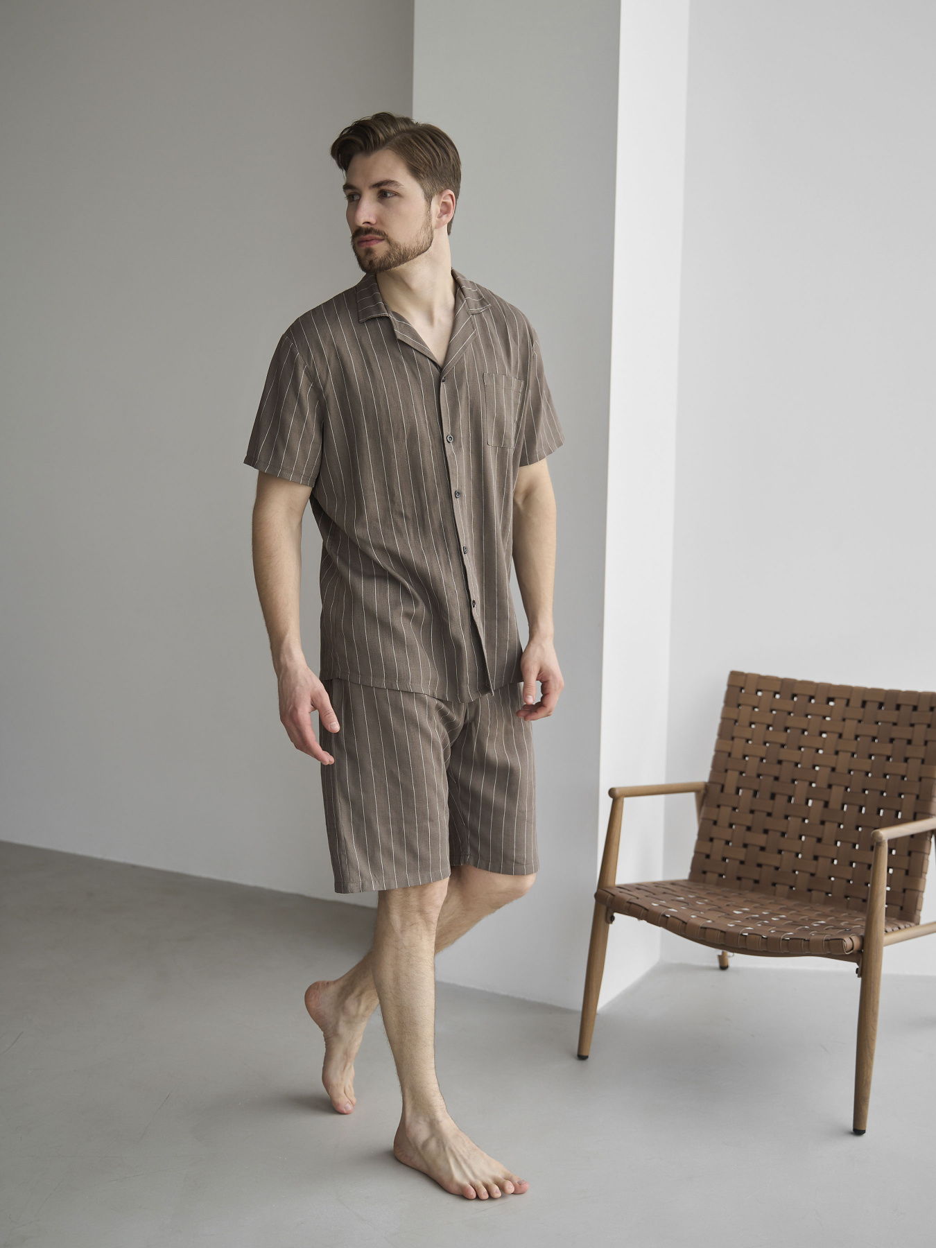 Піжама HANDY WEAR Linen Strip Short модель 0261 Фото