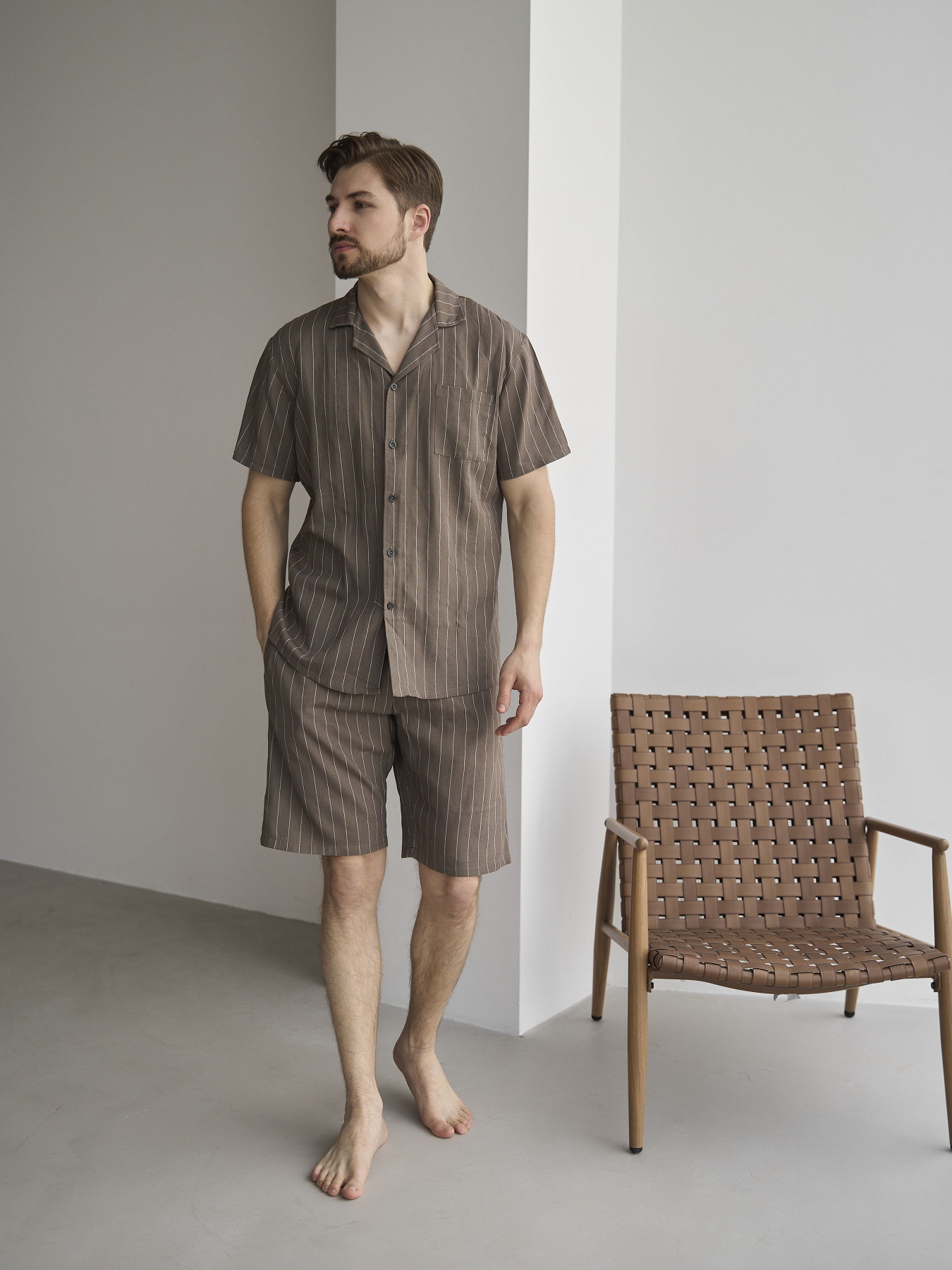 Пижама HANDY WEAR Linen Strip Short модель 0261 Фото