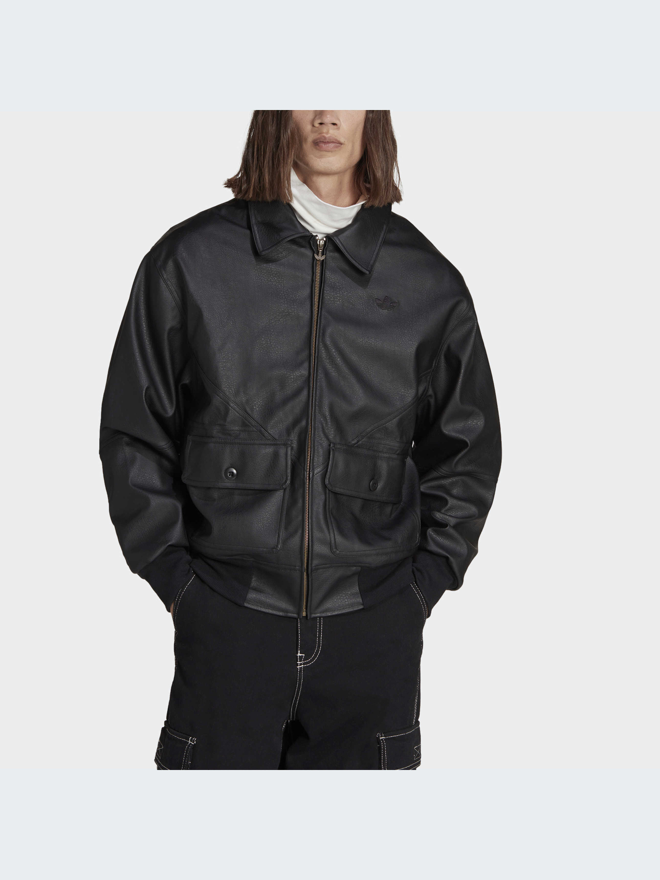 Шкіряна куртка Adidas Adicolor модель HR8936 Фото