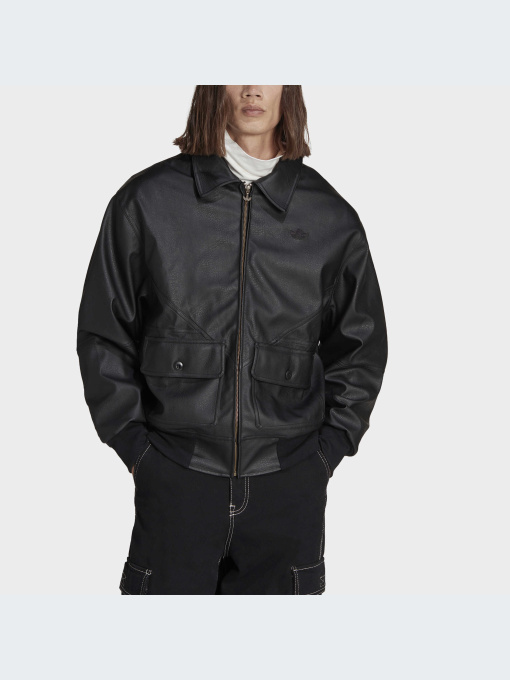 Шкіряна куртка Adidas Adicolor модель HR8936 Фото