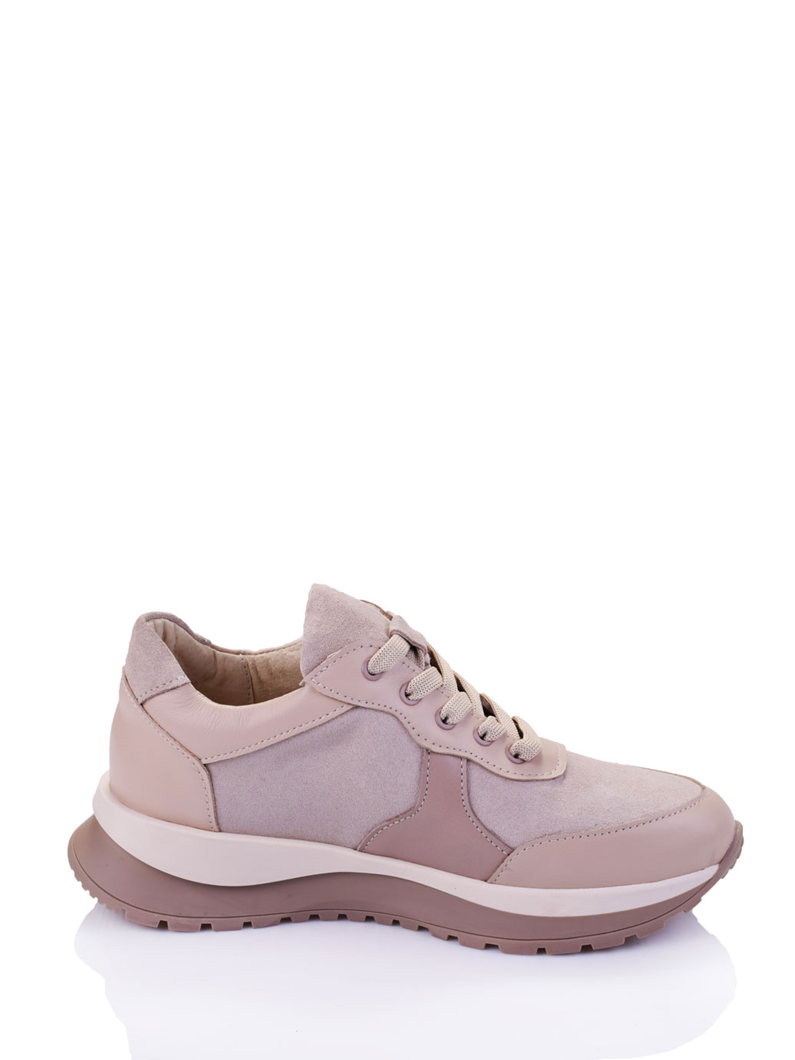 Жіночі Кросівки повсякденні Derisan  (185beige) колір бежевий, матеріал замша/шкіра