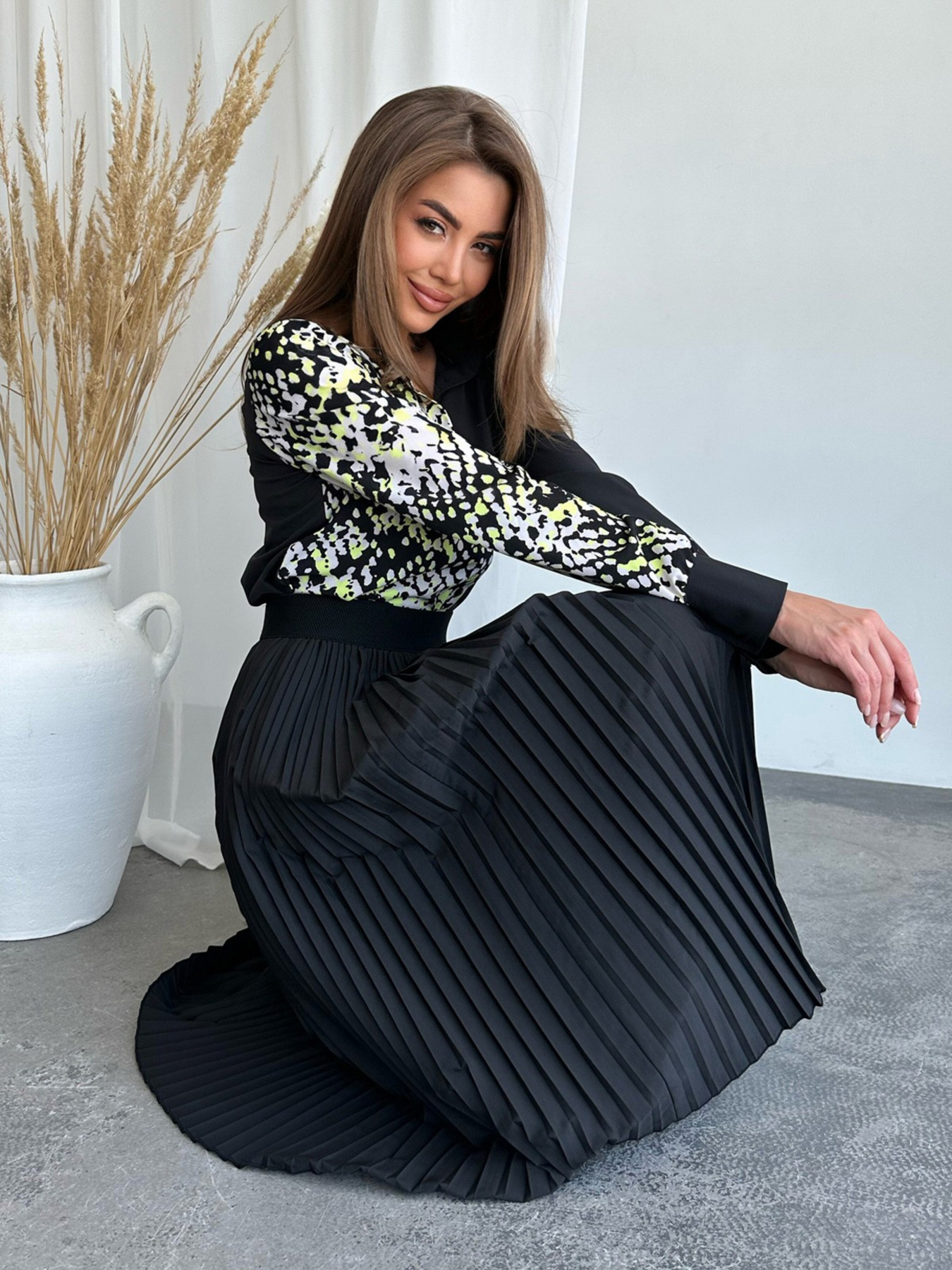 Юбка миди ISSA Plus модель 13263_black Фото