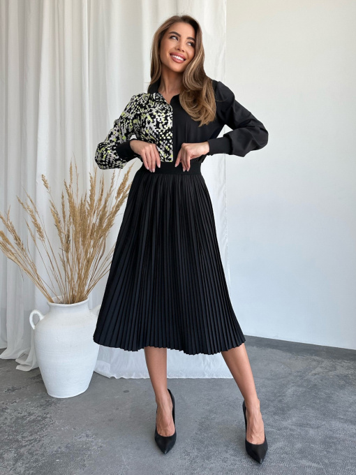 Юбка миди ISSA Plus модель 13263_black Фото