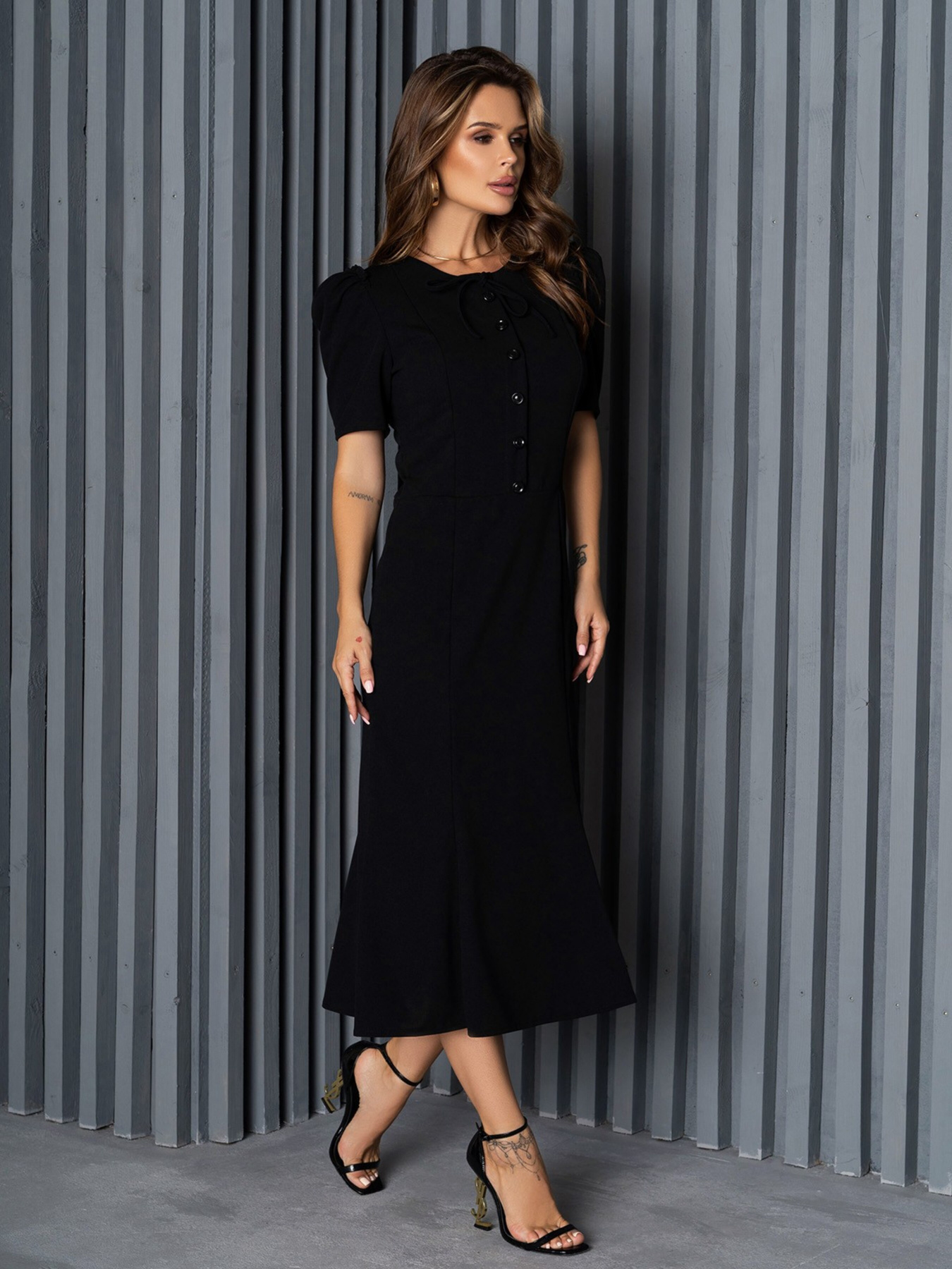 Сукня міді ISSA Plus модель 14152_black Фото