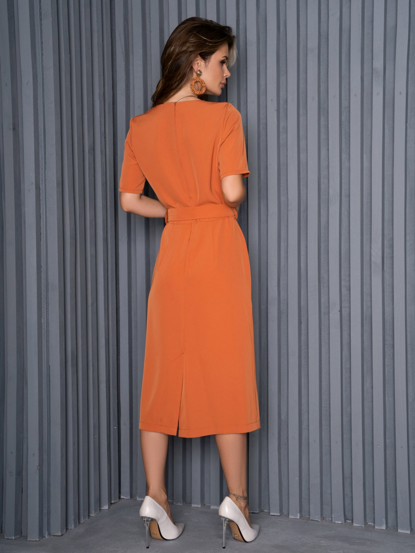 Сукня міді ISSA Plus модель 14154_terracotta Фото