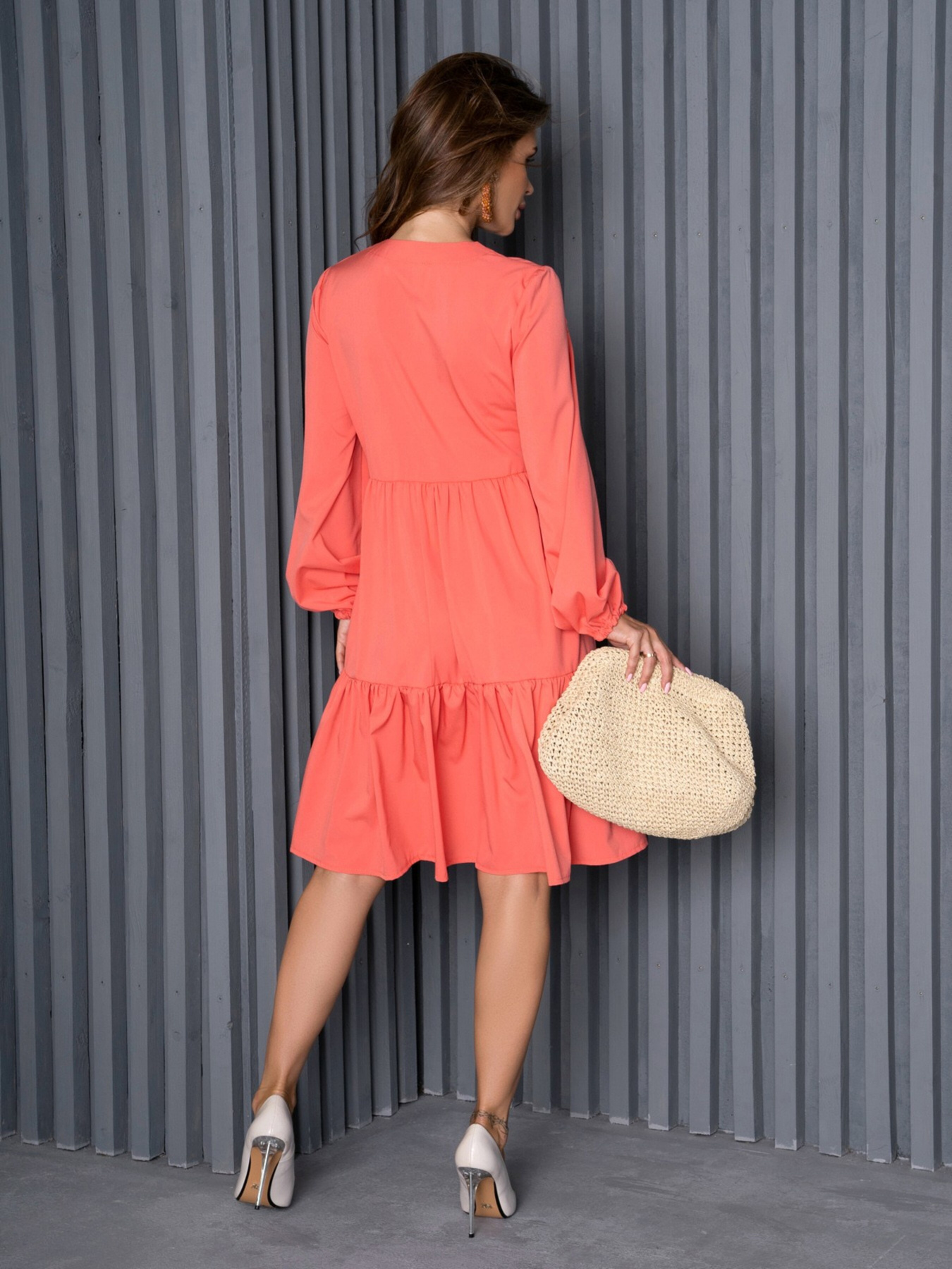 Платье мини ISSA Plus модель 14155_coral Платье мини ISSA Plus модель 14155_coral Фото