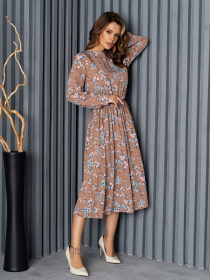 Платье миди ISSA Plus модель 14158_brown Фото