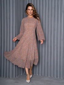 Сукня міді ISSA Plus модель 14159_brown Фото