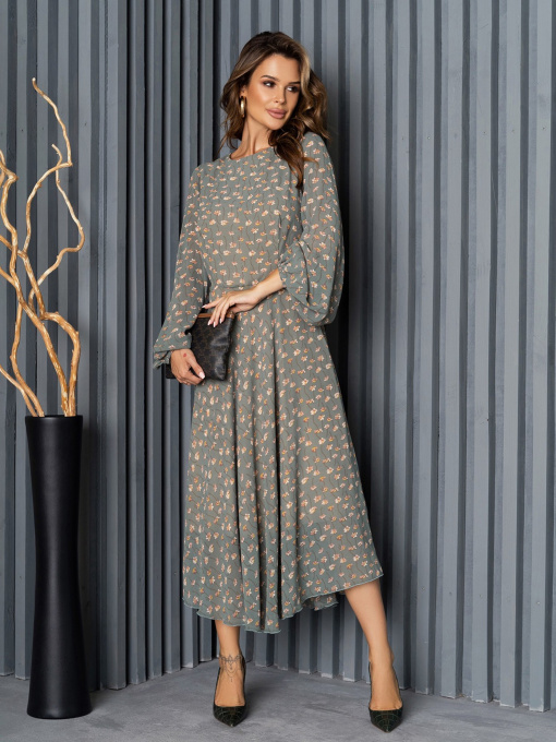 Сукня міді ISSA Plus модель 14159_olive Фото