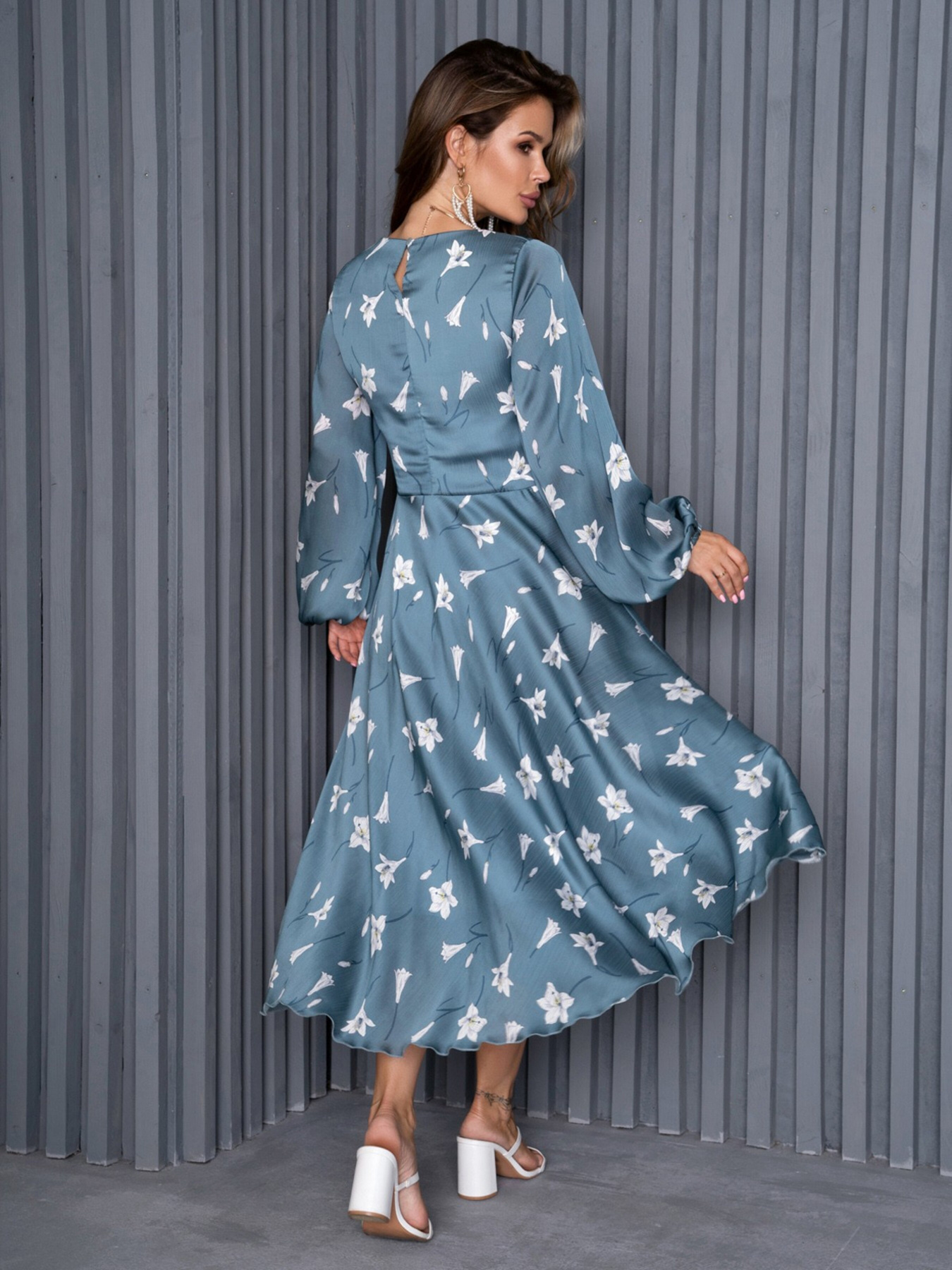 Сукня міді ISSA Plus модель 14160_darkgreen Фото