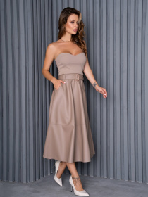 Юбка миди ISSA Plus модель 14162_коричневый Фото