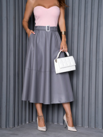 Юбка миди ISSA Plus модель 14162_grey Фото