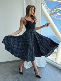 Юбка миди ISSA Plus модель 14164_darkblue Фото