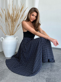 Спідниця міді ISSA Plus модель 14164_darkblue Фото