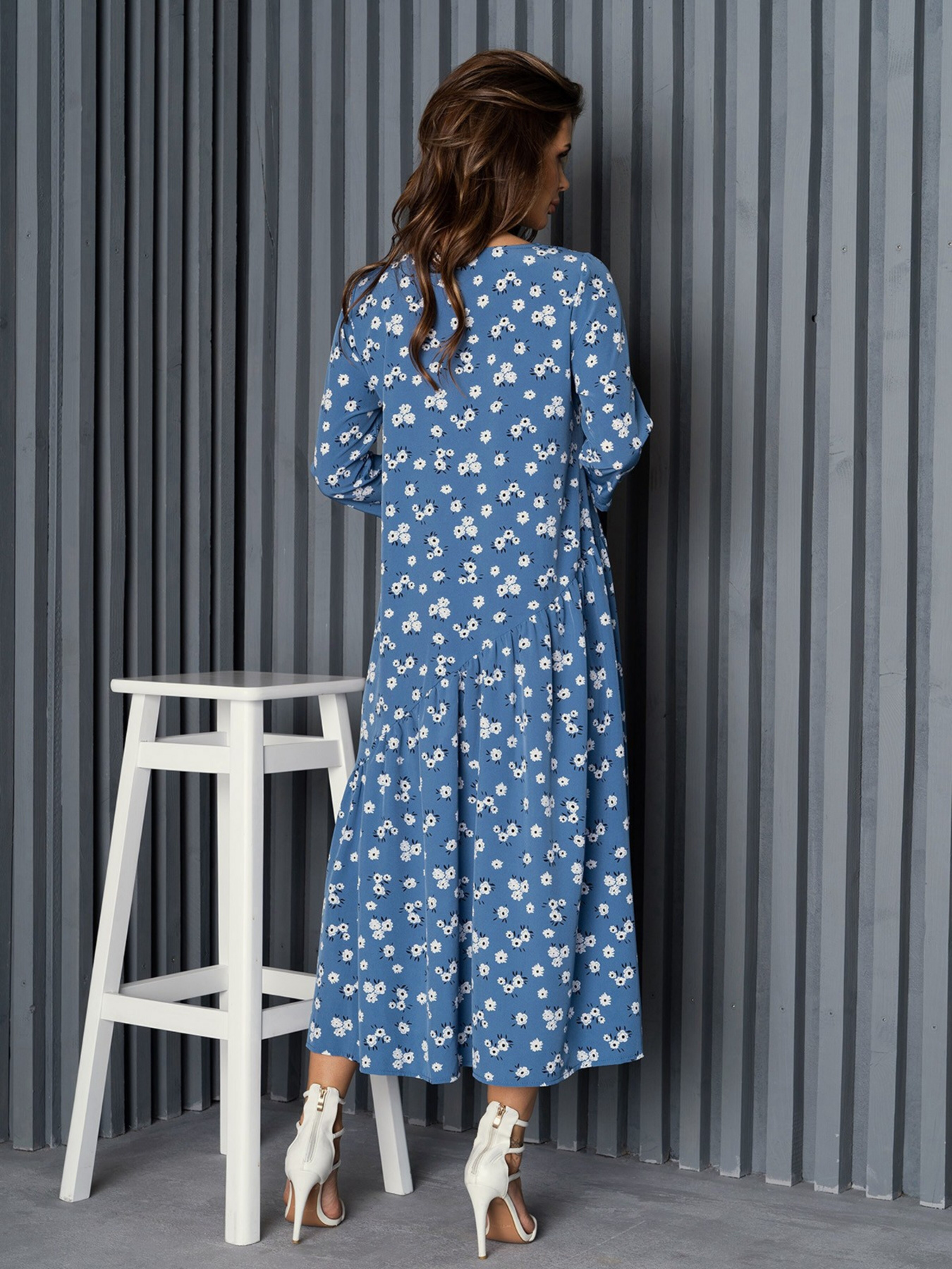 Платье миди ISSA Plus модель 14165_blue Фото