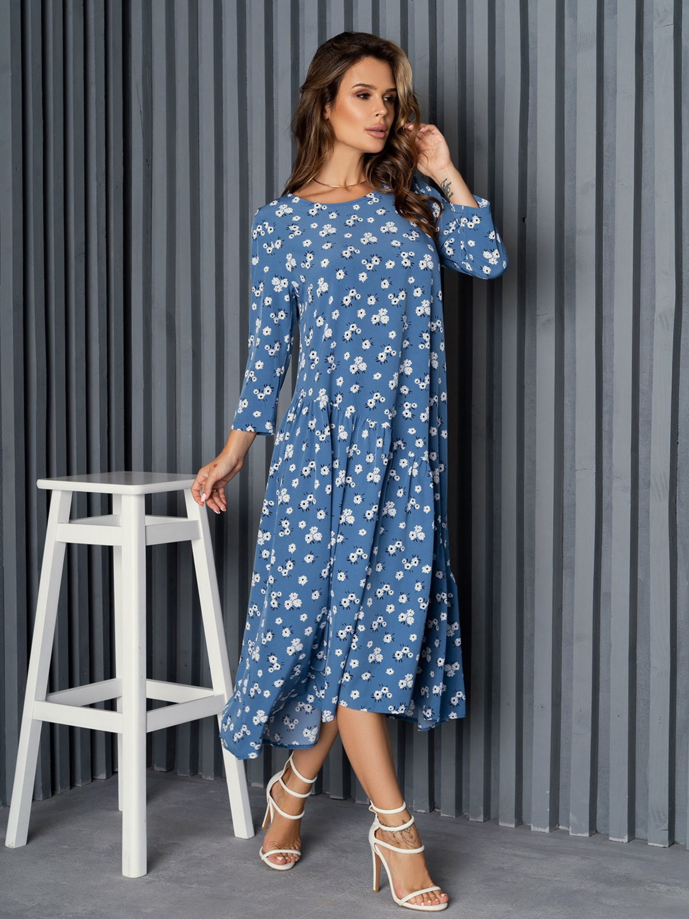 Платье миди ISSA Plus модель 14165_blue Фото