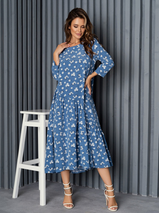 Сукня міді ISSA Plus модель 14165_blue Фото