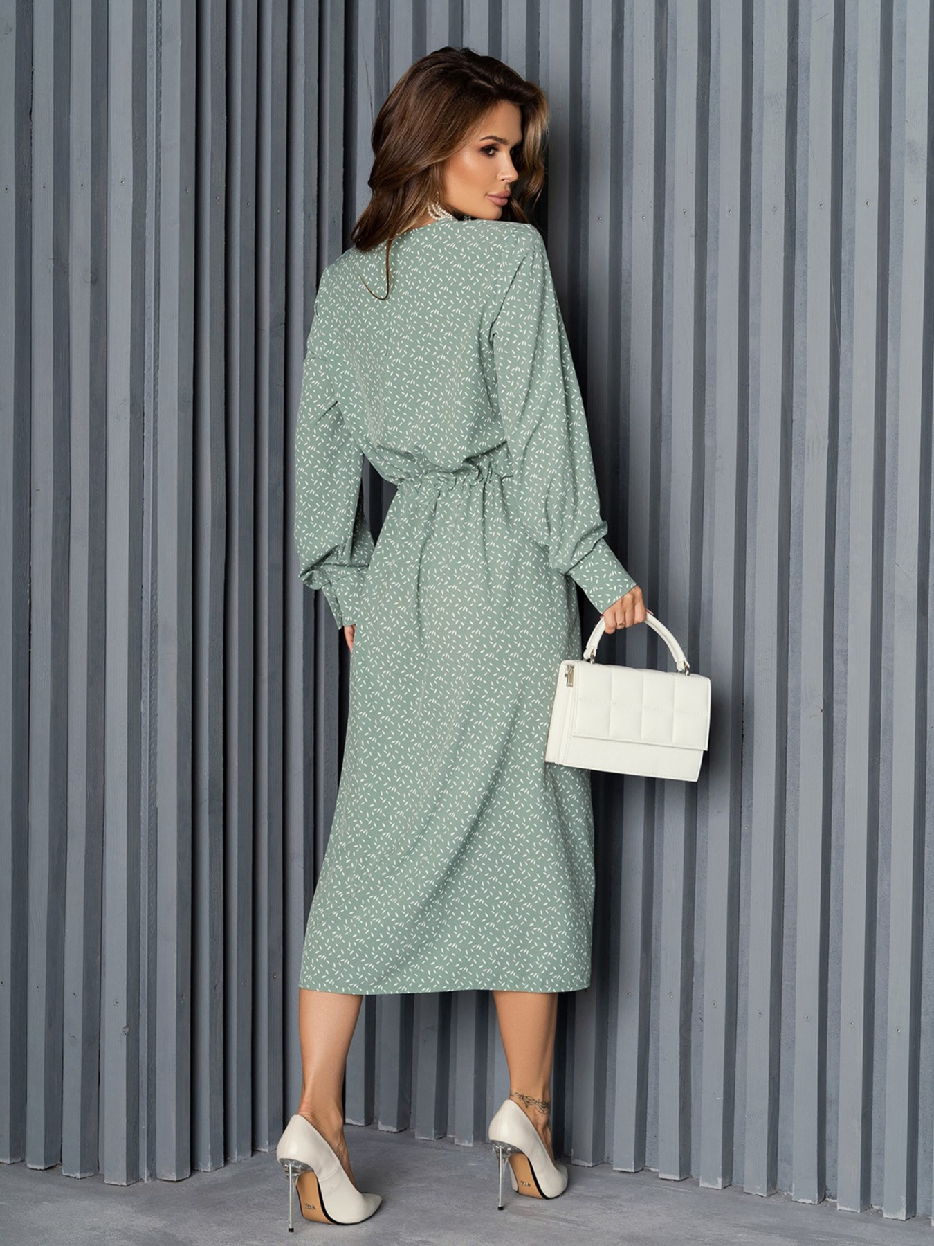 Сукня міді ISSA Plus модель 14168_olive Фото