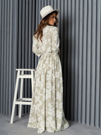 Сукня максі ISSA Plus модель 14169_olive Фото