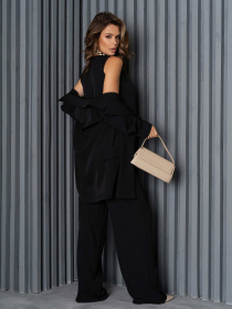 Повсякденний костюм ISSA Plus модель 14178_black Повсякденний костюм ISSA Plus модель 14178_black Фото