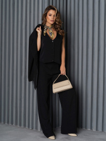 Повсякденний костюм ISSA Plus модель 14178_black Повсякденний костюм ISSA Plus модель 14178_black Фото