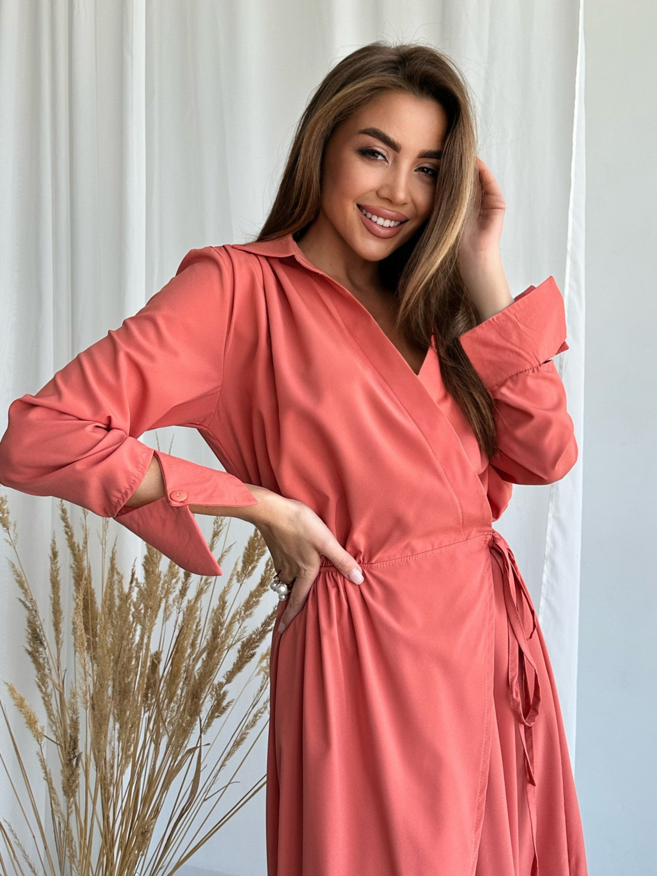 Сукня міді ISSA Plus модель 14180_terracotta Фото