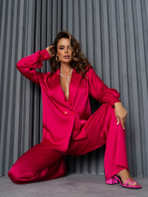 Повседневный костюм ISSA Plus модель 14187_raspberry Фото