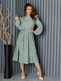 Платье миди ISSA Plus модель 14190_olive Фото