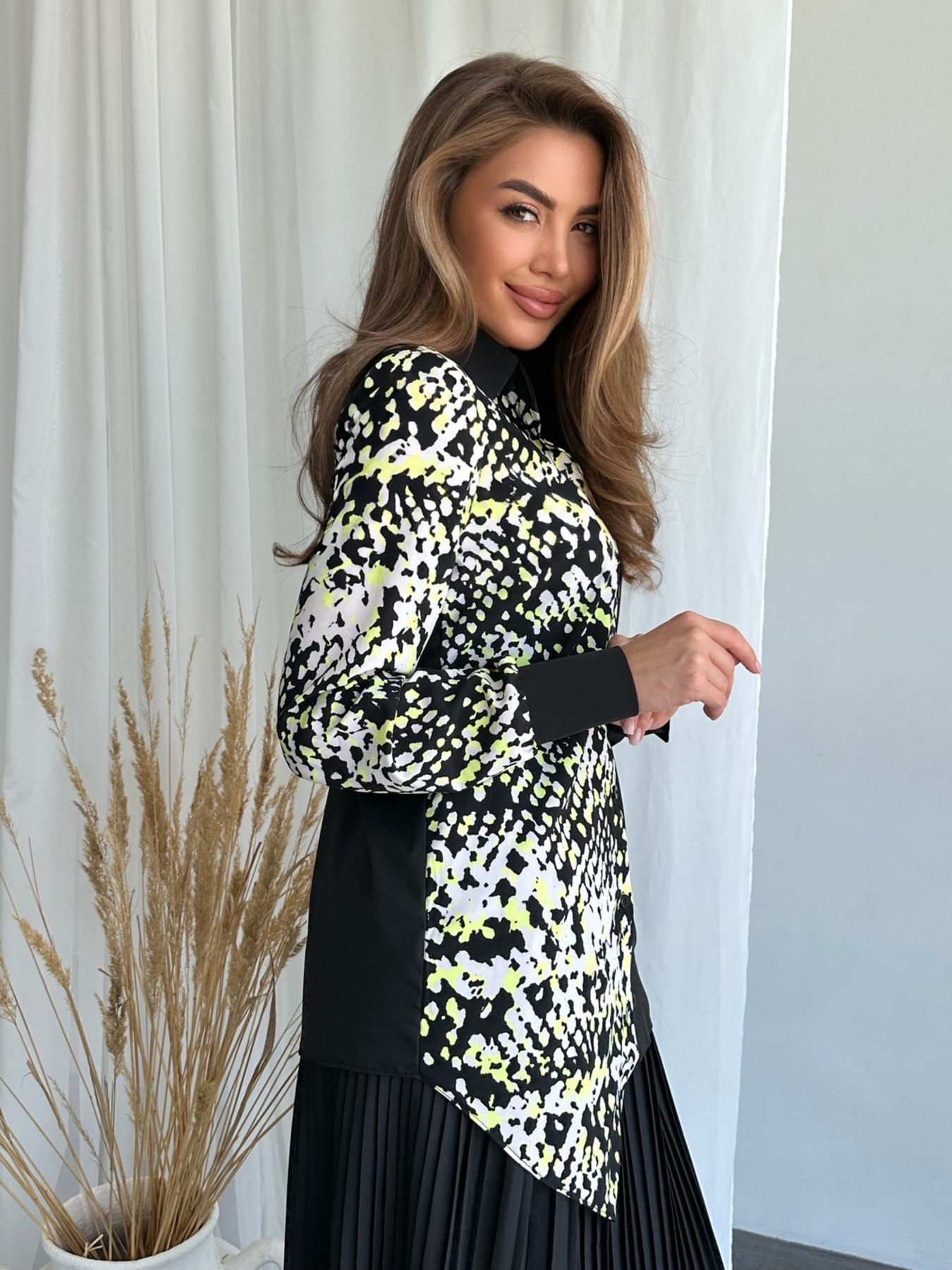 Рубашка ISSA Plus модель SA-278A_blackgreen Фото