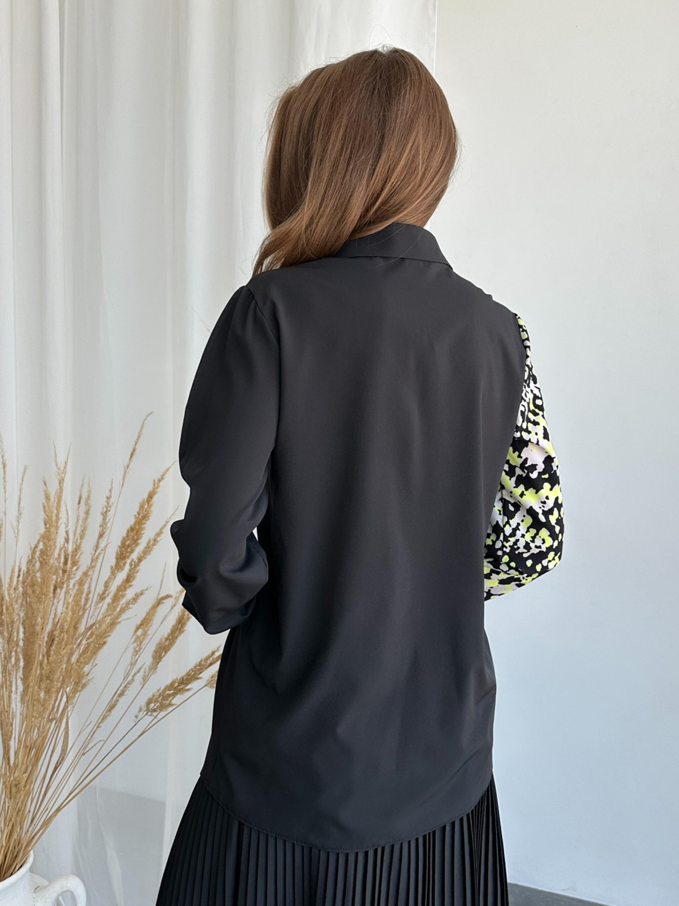 Сорочка повсякденна ISSA Plus модель SA-278A_blackgreen Фото