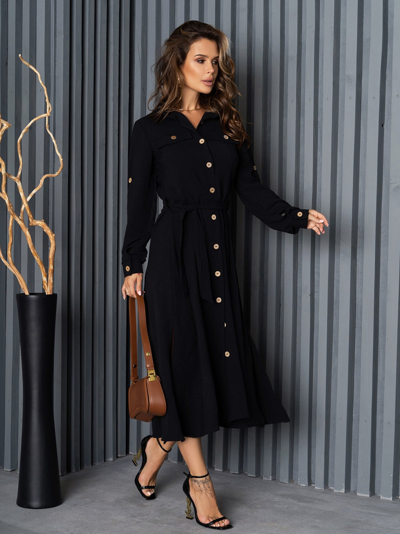 Сукня міді ISSA Plus модель SA-418_black Фото