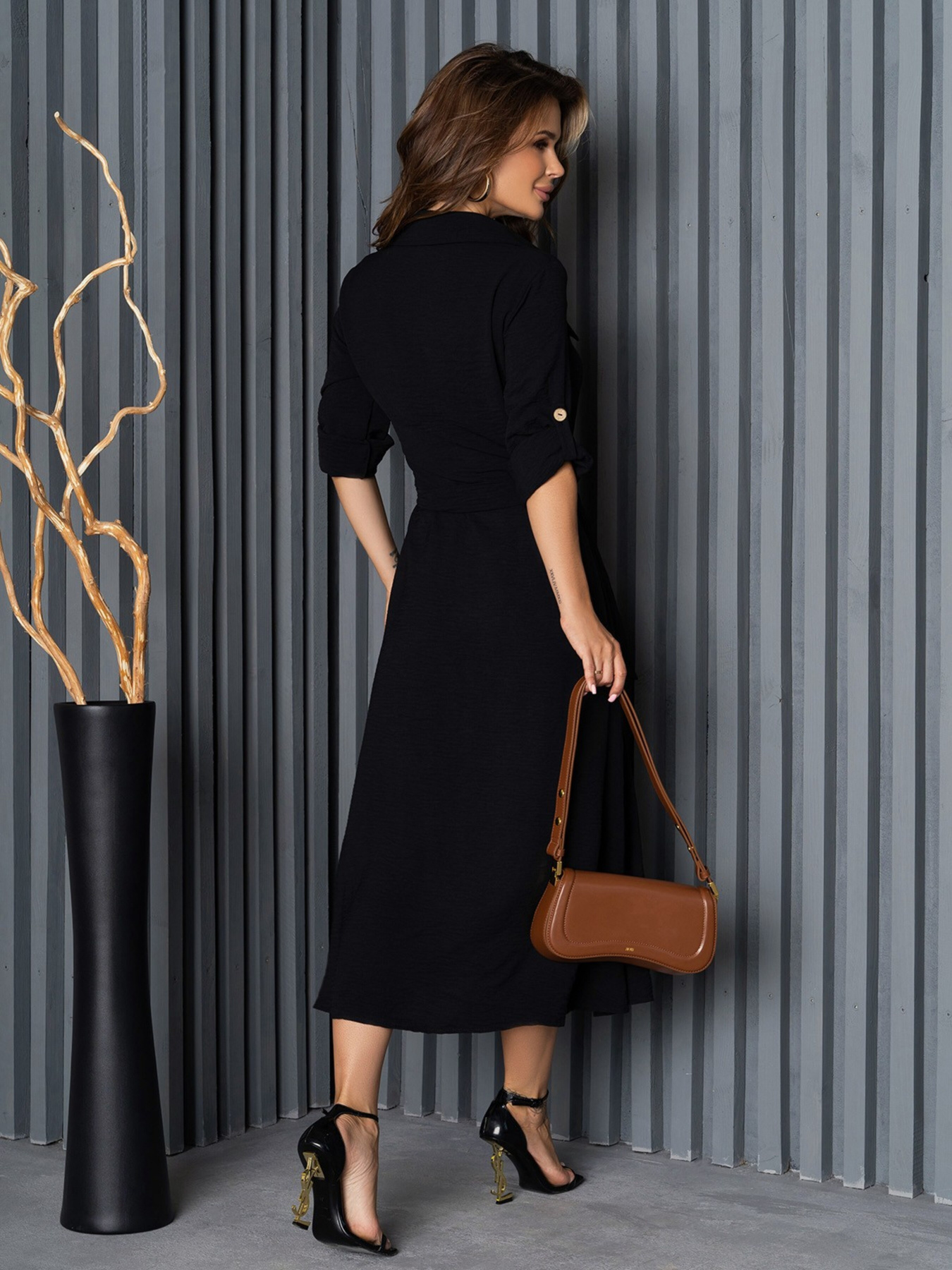 Сукня міді ISSA Plus модель SA-418_black Фото