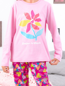 Піжама Носи своє модель 6347-043-33-2-kvtka-rozhevij-serdechka Фото