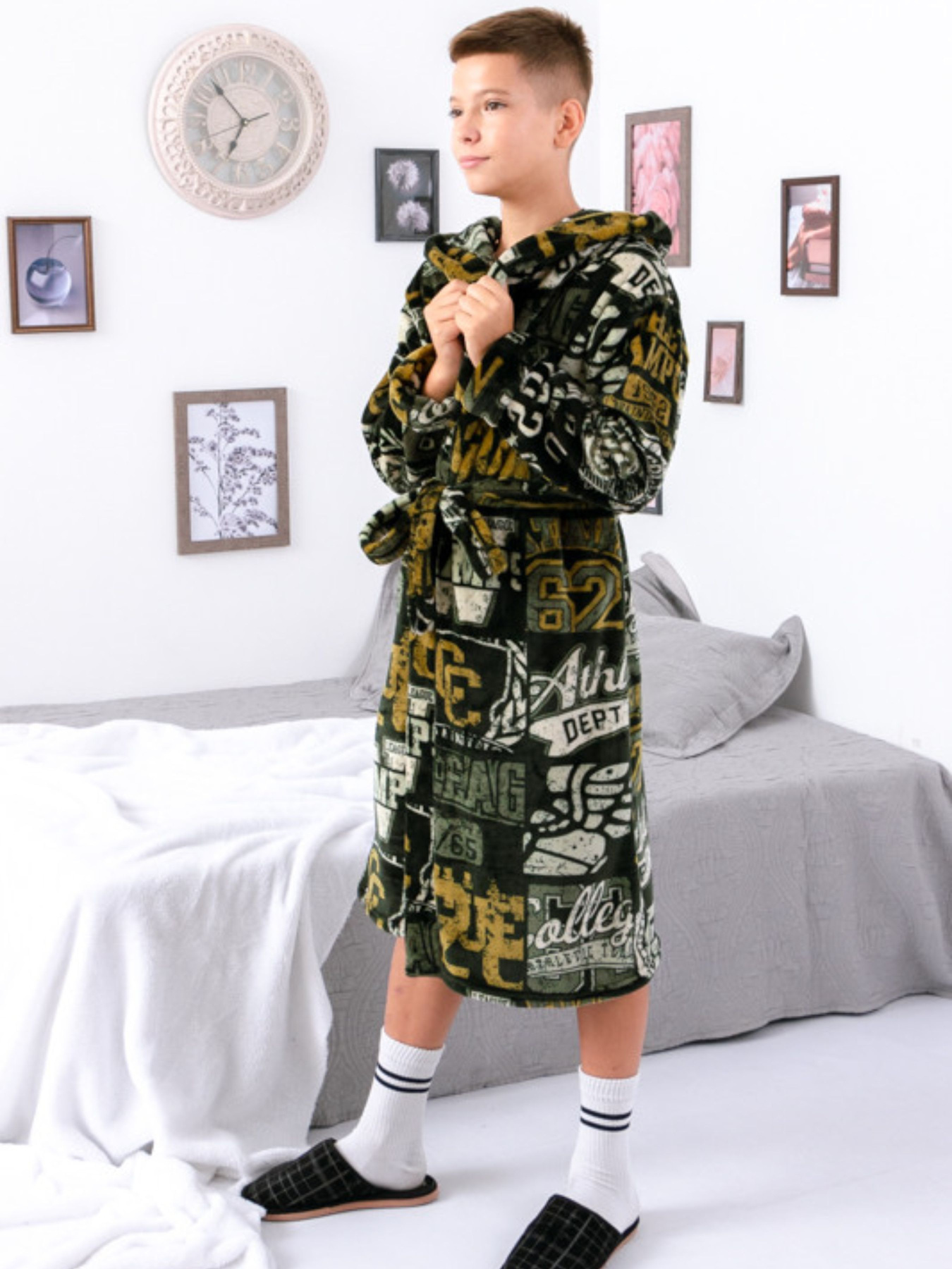 Халат Носи своє модель 6390-035-4-temno-zelenij-napisi Фото