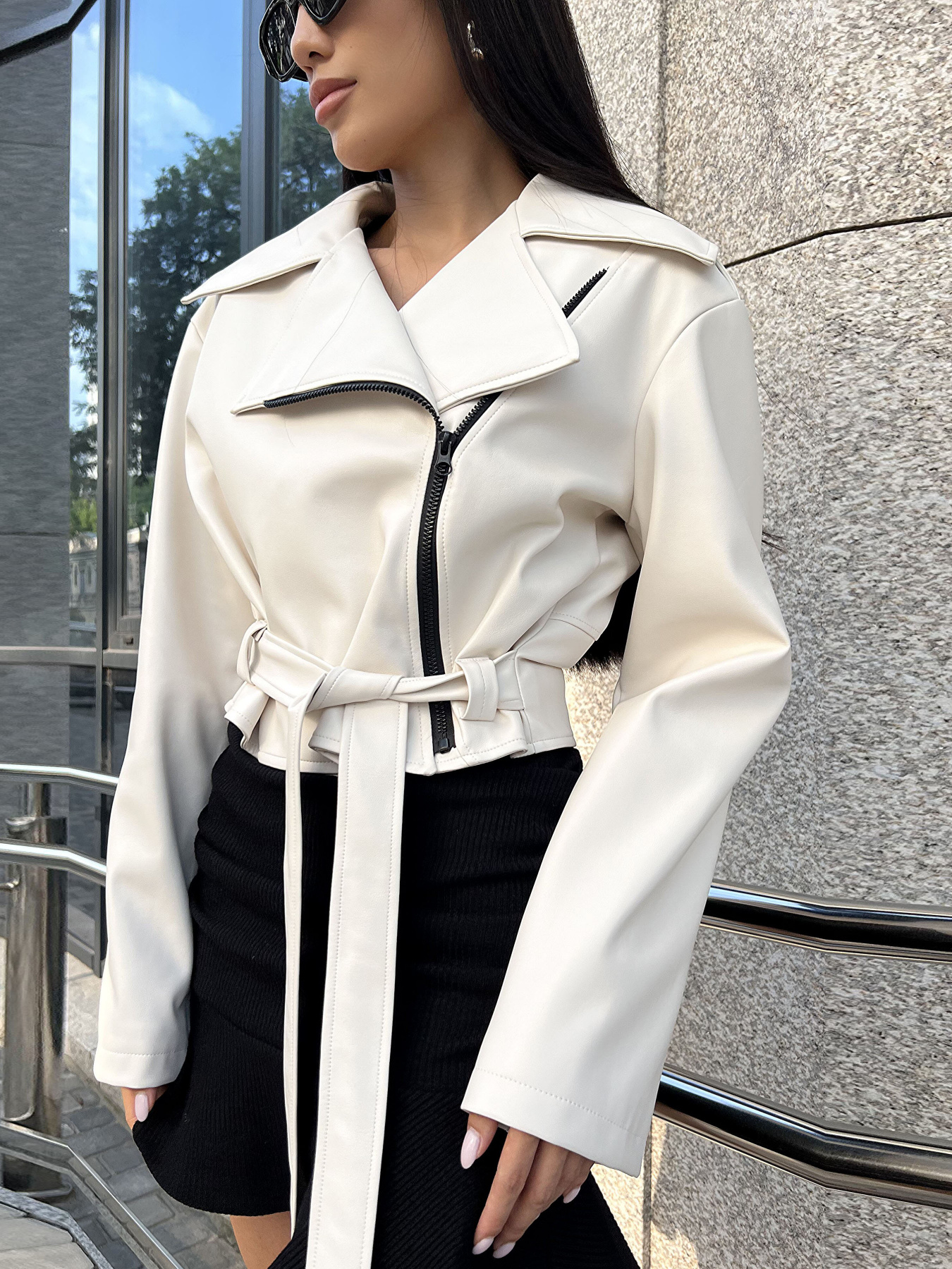 Куртка кожаная Jadone Fashion модель Kurtka_Mriya_bila Фото