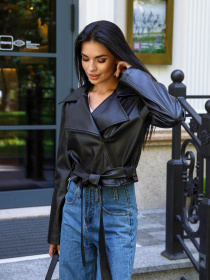 Шкіряна куртка Jadone Fashion модель Kurtka_Mriya_chor Шкіряна куртка Jadone Fashion модель Kurtka_Mriya_chor Фото