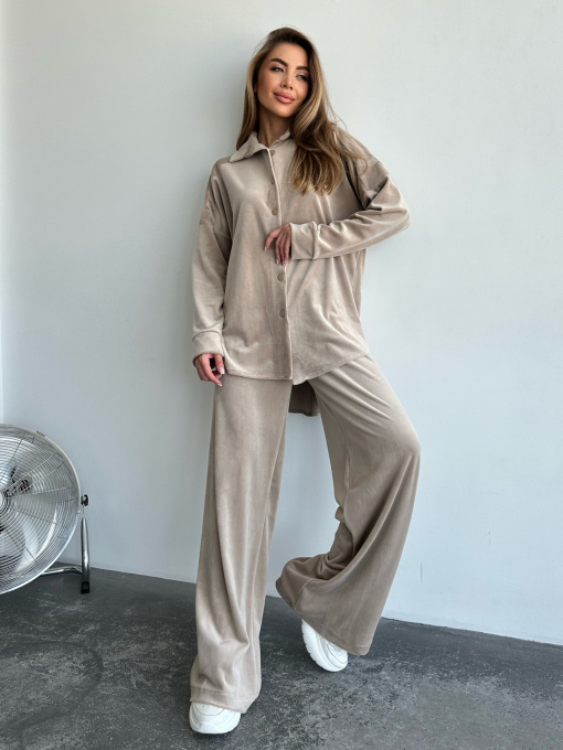 Повседневный костюм ISSA Plus модель 14188_beige Фото