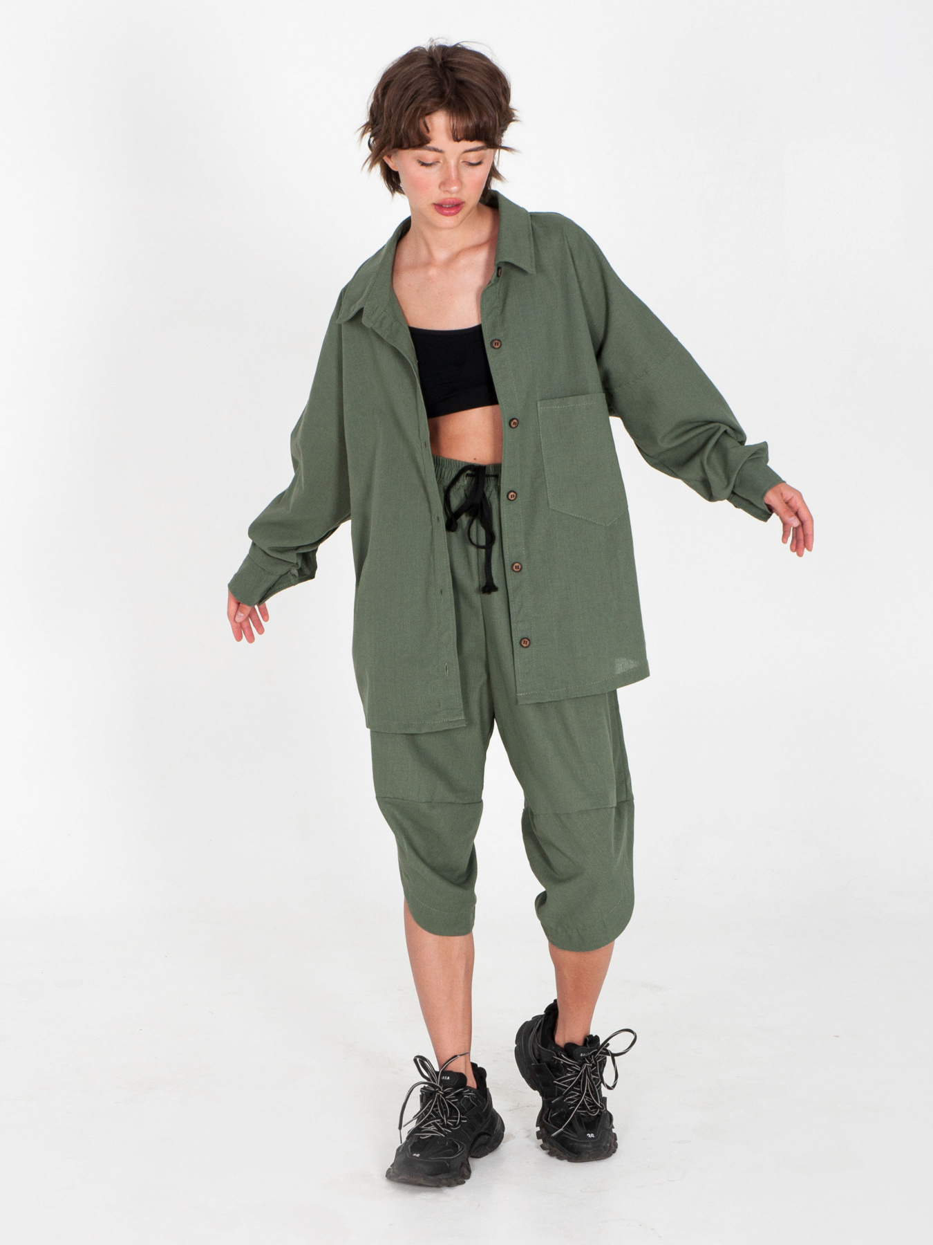 Рубашка IJ модель ij-sorochka-linen-haki Фото