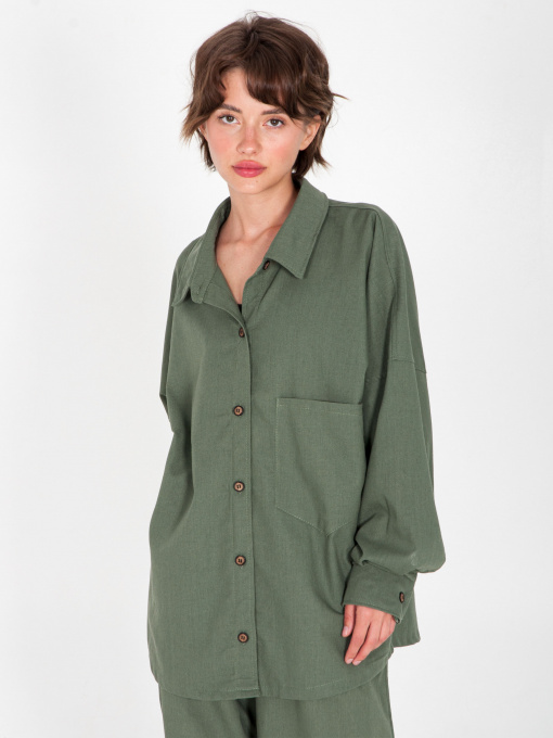 Рубашка IJ модель ij-sorochka-linen-haki Фото