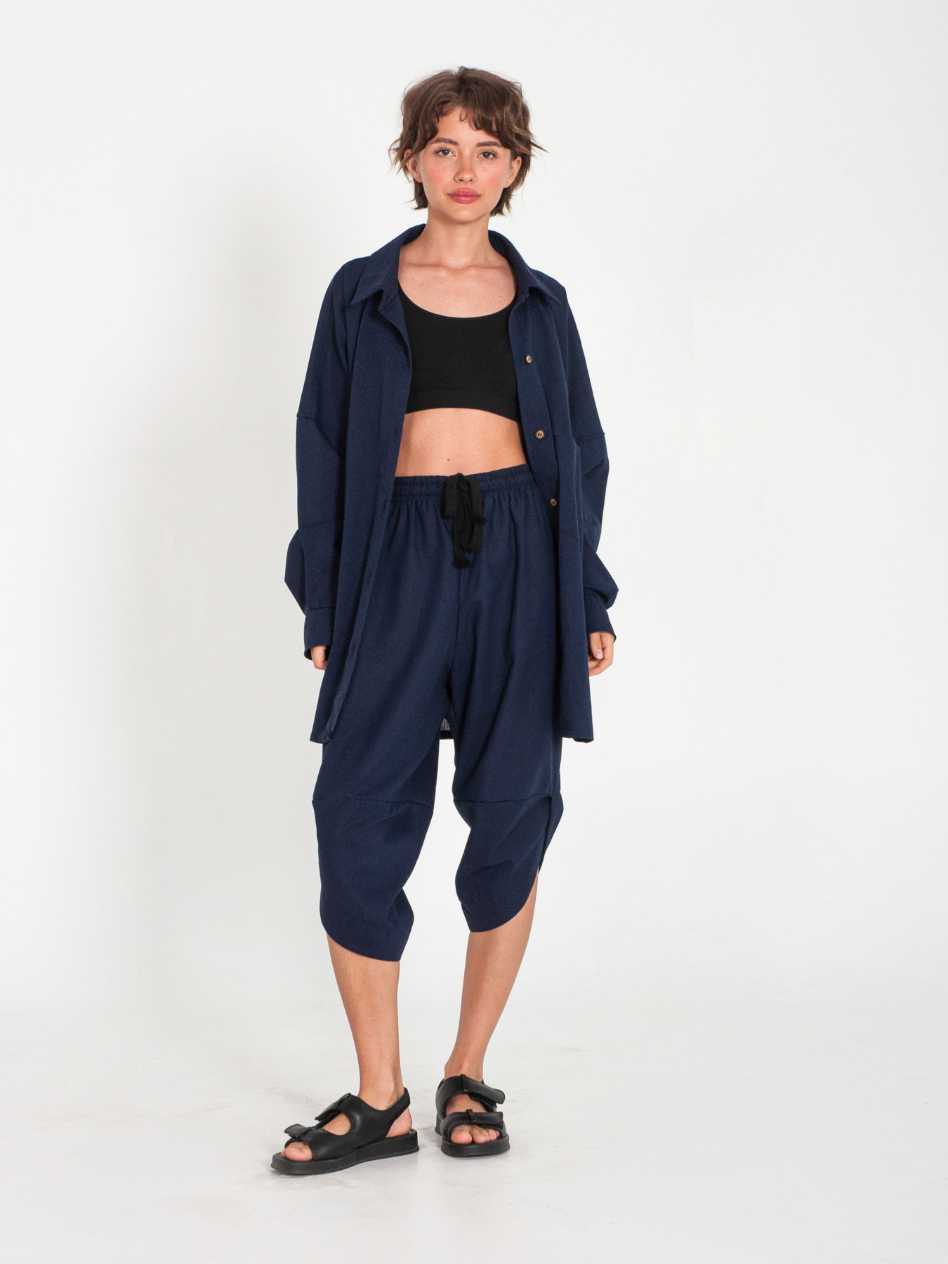 Рубашка повседневная IJ модель ij-sorochka-linen-navy Фото