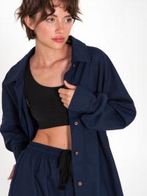 Рубашка повседневная IJ модель ij-sorochka-linen-navy Фото