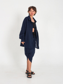 Рубашка повседневная IJ модель ij-sorochka-linen-navy Фото