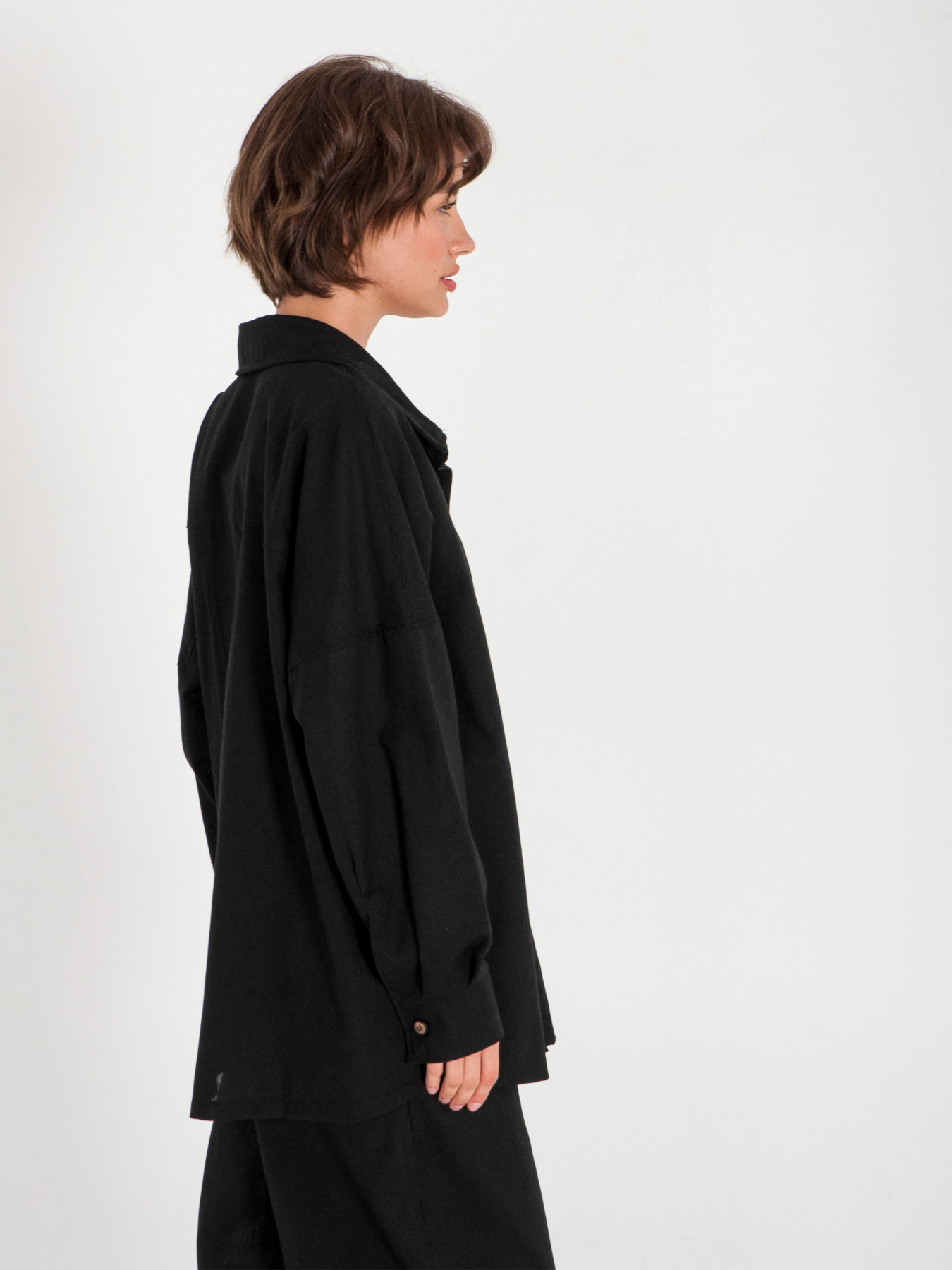 Сорочка IJ модель ij-sorochka-linen-black Фото