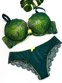 Комплект білизни ISSA Plus модель BL2-861_green Комплект білизни ISSA Plus модель BL2-861_green Фото