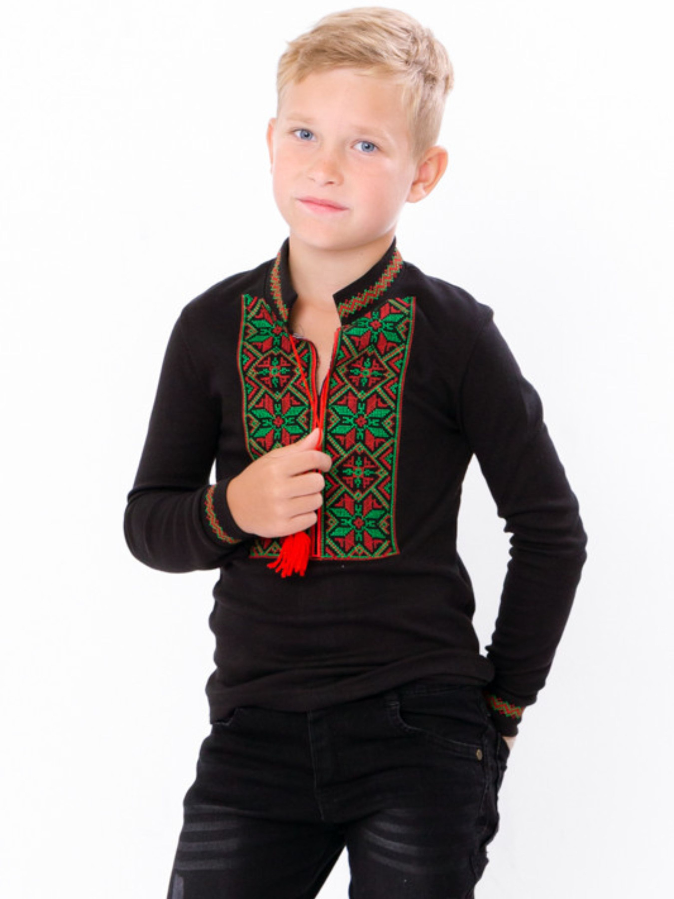 Вышитая рубашка Носи своє модель 6128-015-22-zelenij-chervonij Фото