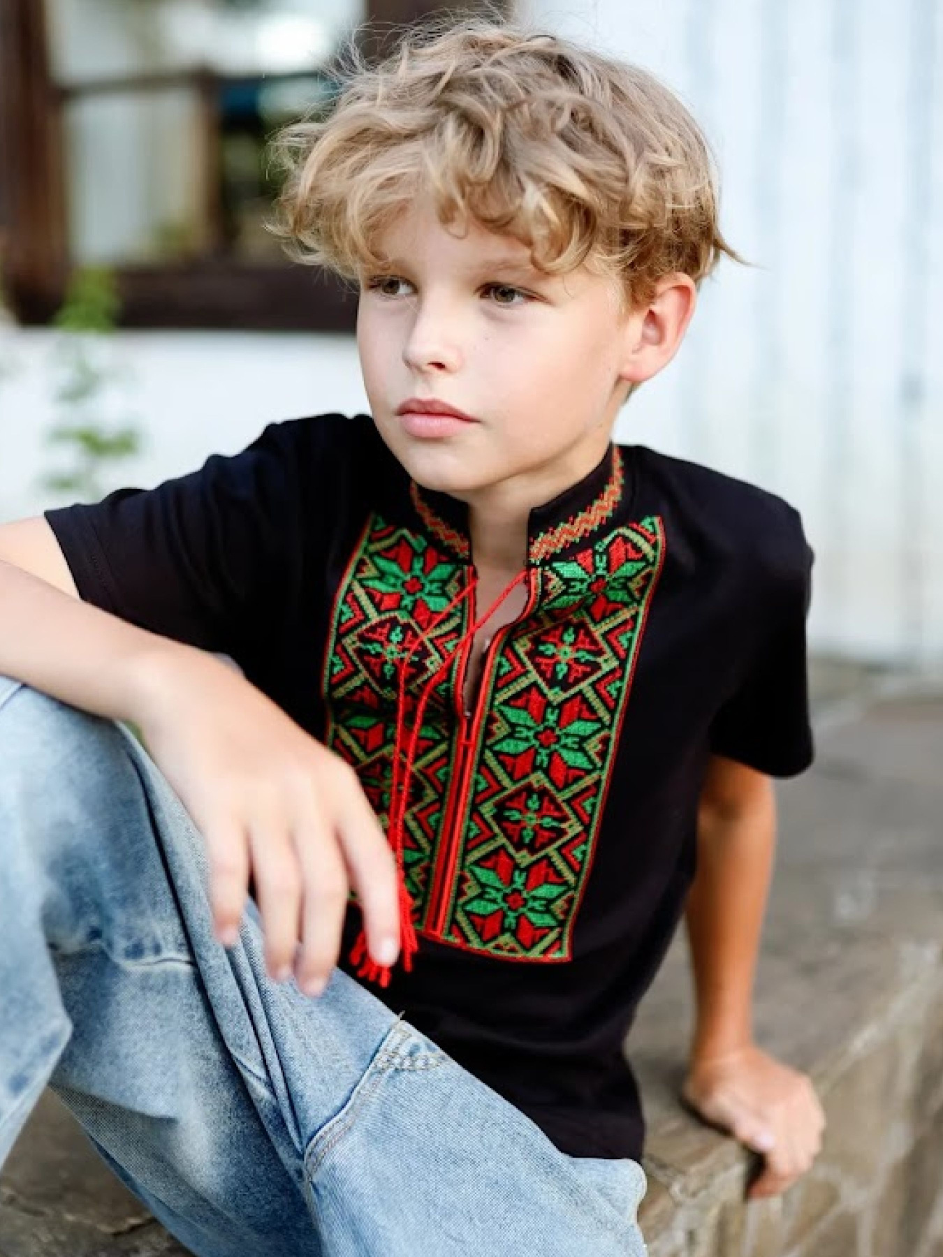 Вышитая рубашка Носи своє модель 6127-015-22-zelenij-chervonij Фото